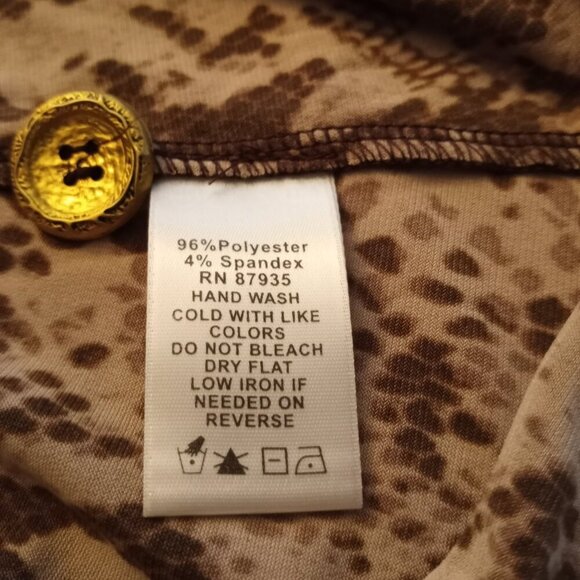 George Simonton SIMONTON Says Lurex Printed Knit Duster Brown Multi Large NWOT - Picture 10 of 11